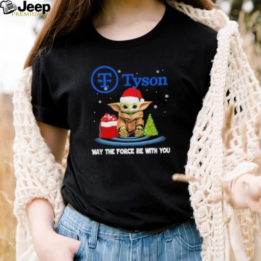 Official baby Yoda hat santa Tyson may the force be with you logo christmas shirt