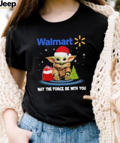 Official baby Yoda hat santa Walmart may the force be with you logo christmas shirt