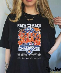 Official back 3 Back 2023 Al west division champions Houston Astros team player signatures shirt