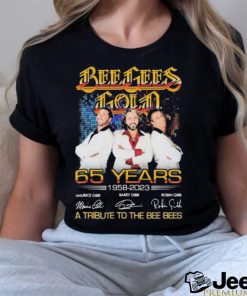 Official bee gees gold 65 years 1958 2023 a tribute to the bee bees signatures shirt