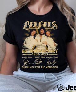 Official beegees 65th anniversary 1958 2023 thank you for the memories signatures shirt