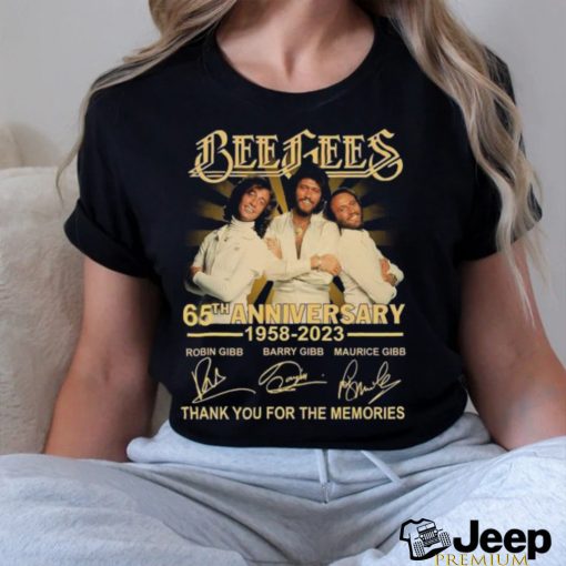 Official beegees 65th anniversary 1958 2023 thank you for the memories signatures shirt