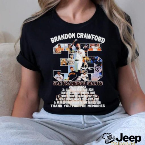 Official brandon crawford 35 san francisco giants thank you for the memories 2023 shirt