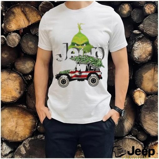 Official car Pine Tree Jeep Grinch American Merry Christmas Shirt