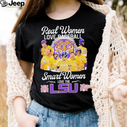 Official champions Real Women Love Baseball Smart Women Love The Lsu Tigers Signature Shirt