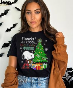 Official charlotte 49ers Snoopy Flanels Hot Cocoa Christmas Lights Tree T Shirt