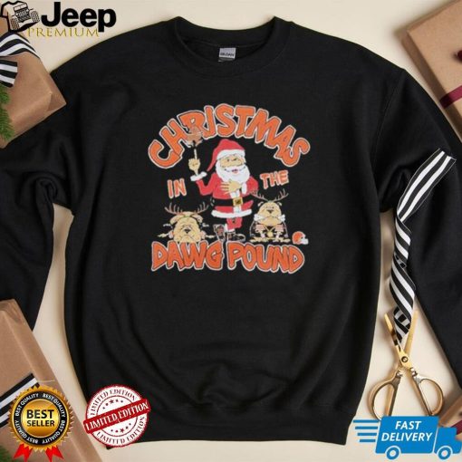 Official cleveland Browns Christmas In The Dawg Pound T Shirt