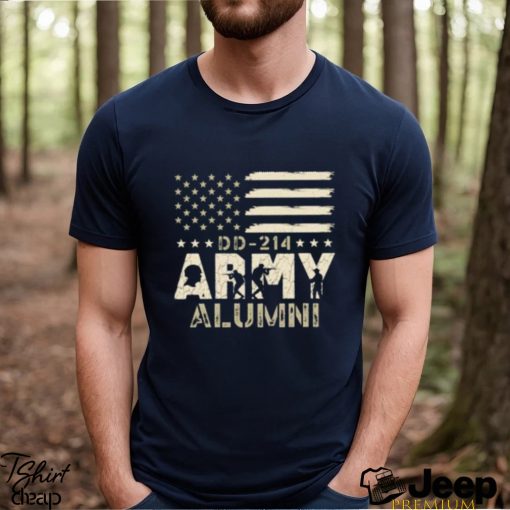 Official dD 214 Army Alumni Military US Flag Veteran Retirement T Shirt
