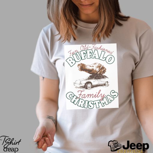 Official fun Old Fashioned Buffalo Family Christmas Shirt