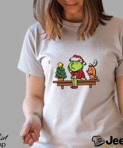 Official grinch Hat Santa And Dog Pine Tree Merry Christmas Shirt