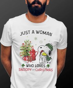 Official just A Woman Who Loves Snoopy And Christmas T shirt