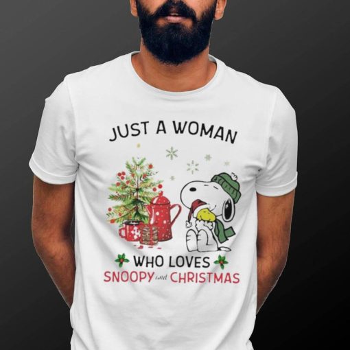 Official just A Woman Who Loves Snoopy And Christmas T shirt