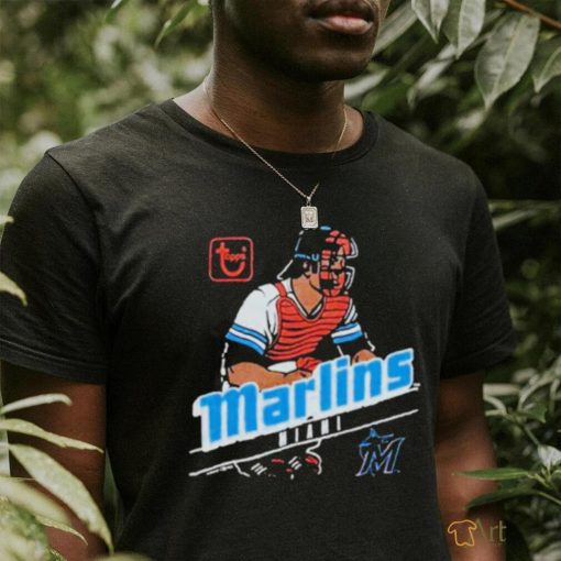 Official mLB x Topps Miami Marlins baseball shirt