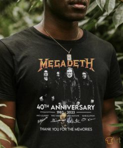 Official megadeth 40th anniversary 1983 2023 thank you for the memories signatures shirt