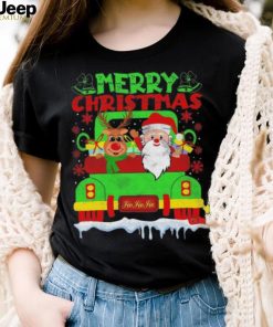 Official merry Christmas ho ho ho Christmas truck santa reindeer back of truck xmas 2023 shirt