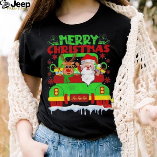 Official merry Christmas ho ho ho Christmas truck santa reindeer back of truck xmas 2023 shirt