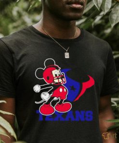 Official mickey Mouse cartoon NFL Houston Texans football player helmet logo shirt