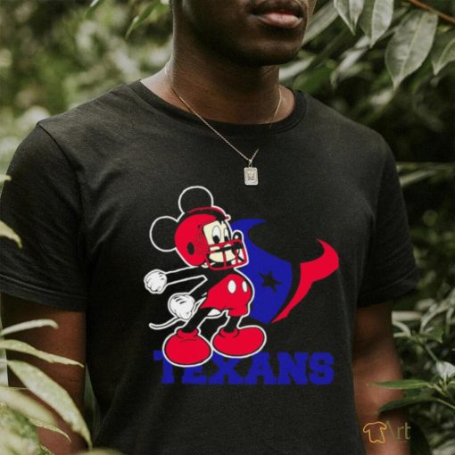 Official mickey Mouse cartoon NFL Houston Texans football player helmet logo shirt