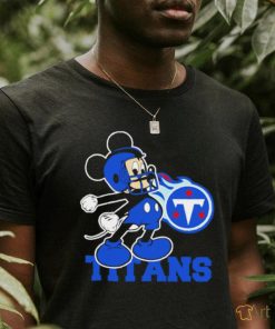 Official mickey Mouse cartoon NFL Tennessee Titans football player helmet logo shirt