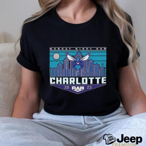 Official monday Night RAW x Charlotte Hornets T Shirt