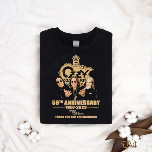 Official ozzy Osbourne 56th Anniversary 1967 – 2023 Signature Thank You For The Memories T Shirt