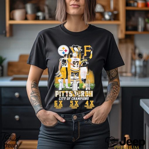 Official pittsburgh City Of Champions Steelers Penguins Pirates Shirt