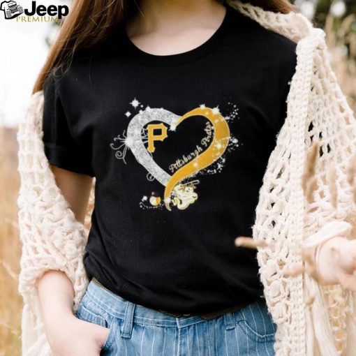 Official pittsburgh Pirates Baseball Glitter Heart Tshirt