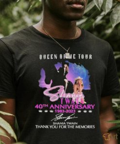 Official queen Of Me Tour Shania Twain 40th Anniversary 1983 – 2023 Thank You For The Memories T Shirt