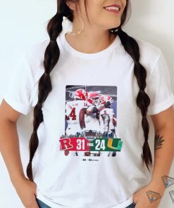 Official rutgers Scarlet Knights Defeated Miami Hurricane 31 24 To Win The 2023 Pinstripe Bowl Champions NCAA College Football Shirt
