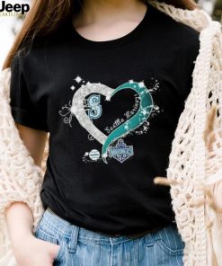 Official seattle Mariners Baseball Glitter Heart Tshirt