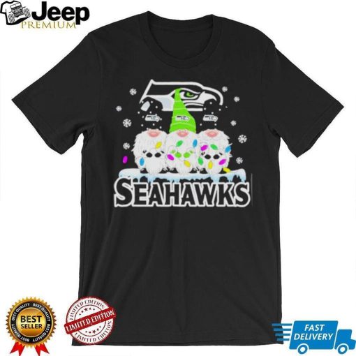 Official seattle Seahawks Football Gnomes Christmas 2023 T shirt