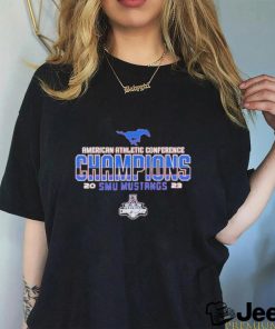 Official smu Mustangs 2023 Aac Football Conference Champions Locker Room T Shirt