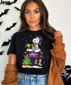 Official snoopy And Woodstock Alcorn State Braves Christmas Tree T Shirt