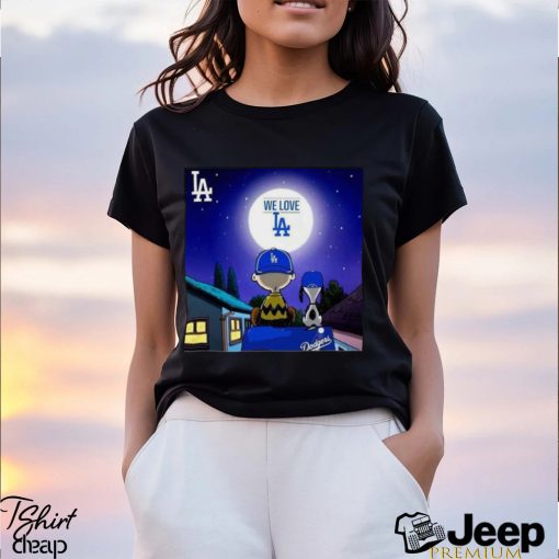 Official snoopy and Woodstock We love Los Angeles Dodgers Champions shirt