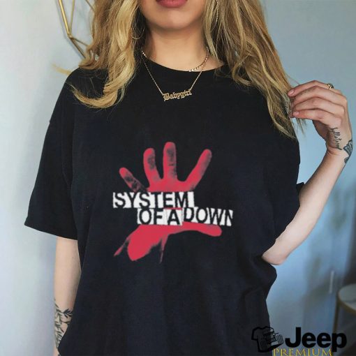 Official system Of Down Self Titled Red Hand Logo Shirt