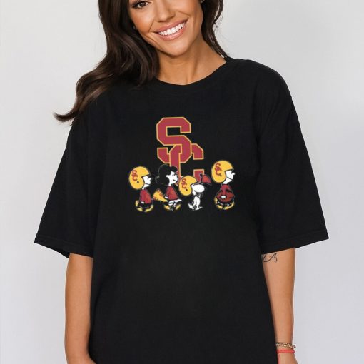 Official the Peanuts Snoopy And Friends Cheer For The USC Trojans NCAA Shirt