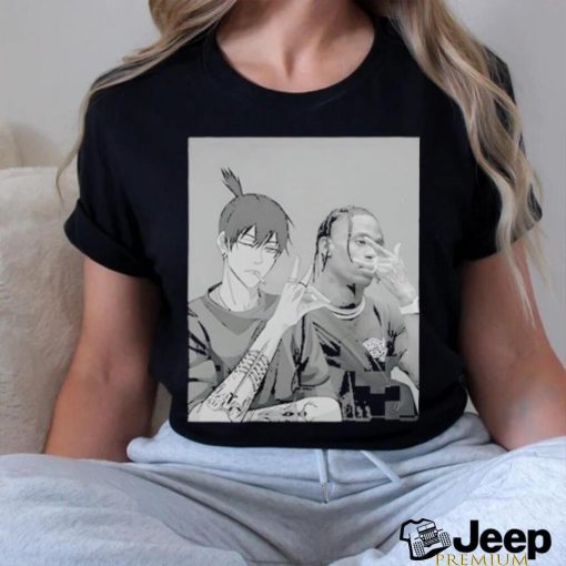 Official travis and akI hayakawa chainsaw man shirt