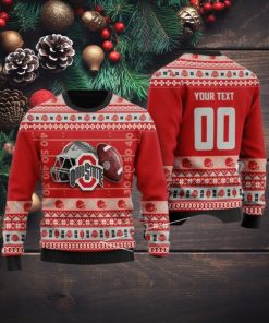 Ohio State Buckeyes Custom Name & Number Personalized Ugly Christmas Sweater, Ugly Sweater, Christmas Sweaters, Hoodie, Sweatshirt, Sweater