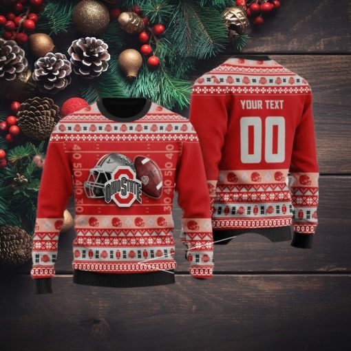 Ohio State Buckeyes Custom Name & Number Personalized Ugly Christmas Sweater, Ugly Sweater, Christmas Sweaters, Hoodie, Sweatshirt, Sweater