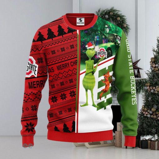 Ohio State Buckeyes Grinch & Scooby doo Christmas Ugly Sweater