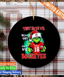 Ohio State Buckeyes Grinch they hate us because they ain’t us Buckeyes classic Ornament
