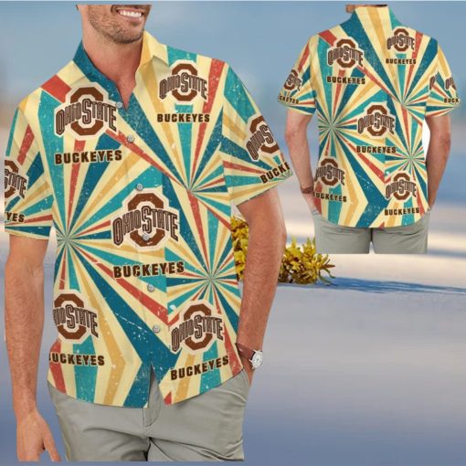 Ohio State Buckeyes Retro Vintage Style Tropical Hawaiian Shirt