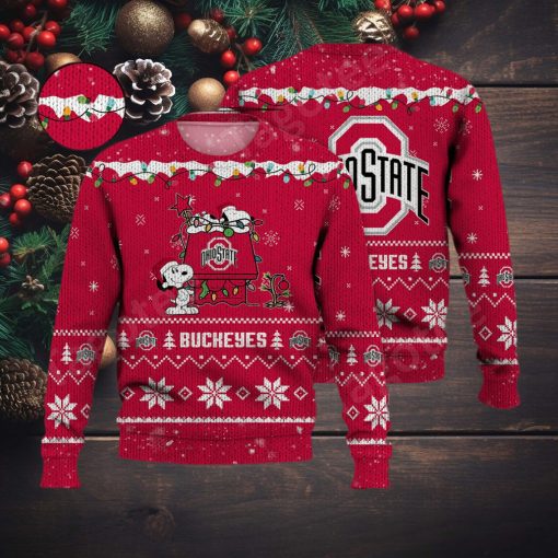 Ohio State Buckeyes Snoopy NCAA Ugly Christmas Sweater