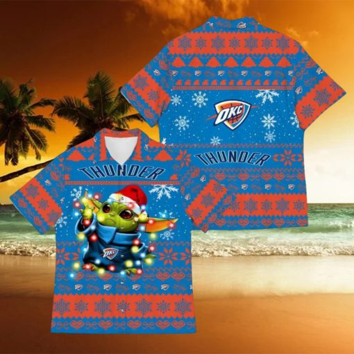 Oklahoma City Thunder Baby Yoda Star Wars Hawaiian Shirt For Men And Women Gift Christmas Holidays