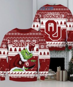 Oklahoma Sooners Grinch NCAA Christmas Ugly Sweater