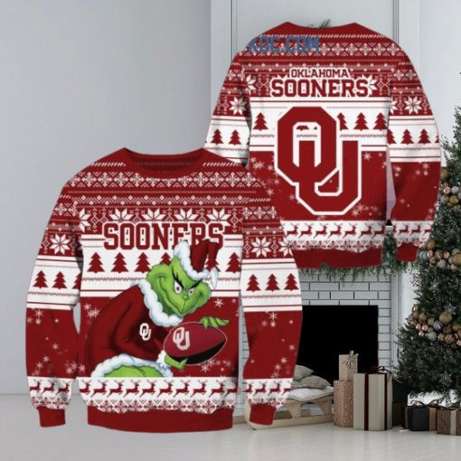 Oklahoma Sooners Grinch NCAA Christmas Ugly Sweater