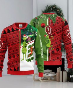 Oklahoma Sooners Grinch & Scooby doo Christmas Ugly Sweater 1