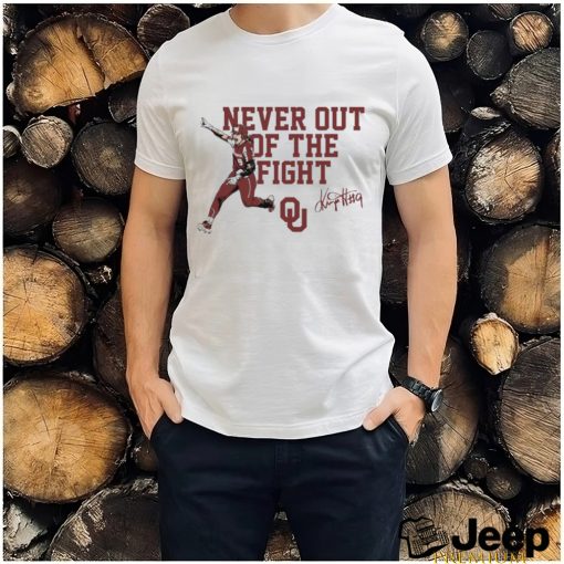 Oklahoma Sooners Softball Kinzie Hansen never out of the fight signature 2023 shirt