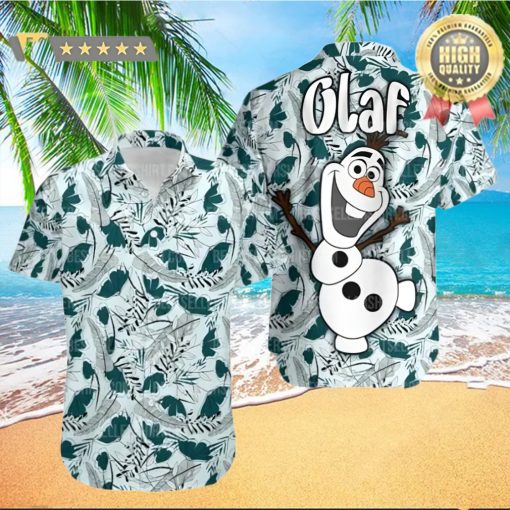 Olaf Frozen Disney Movie Vintage Tropical Leaves Disney Hawaiian Shirt