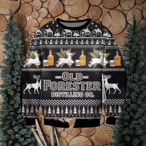Old Forester Knitting Pattern 3D Print Ugly Christmas Sweater Perfect Holiday Gift